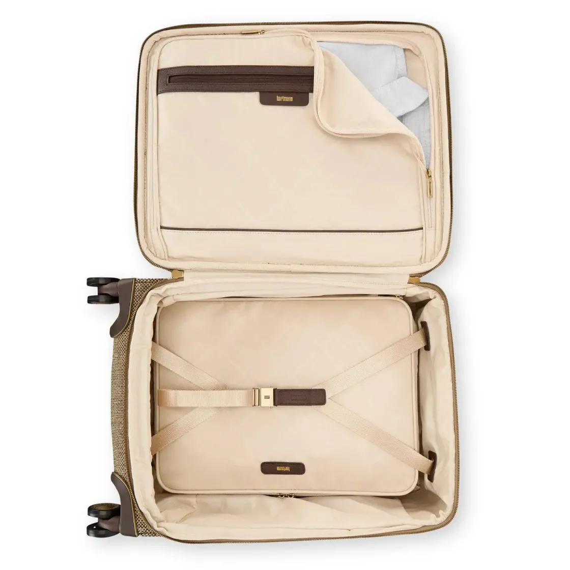 New Hartmann Tweed Domestic Carry On Spinner Natural Tweed