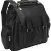 Clearance Piel Leather Double Loop Flap Over Laptop Backpack