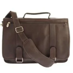 New Piel Leather Double Loop Leather Laptop Briefcase