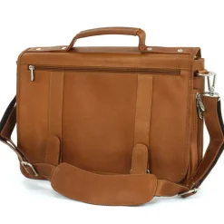 New Piel Leather Double Loop Leather Laptop Briefcase