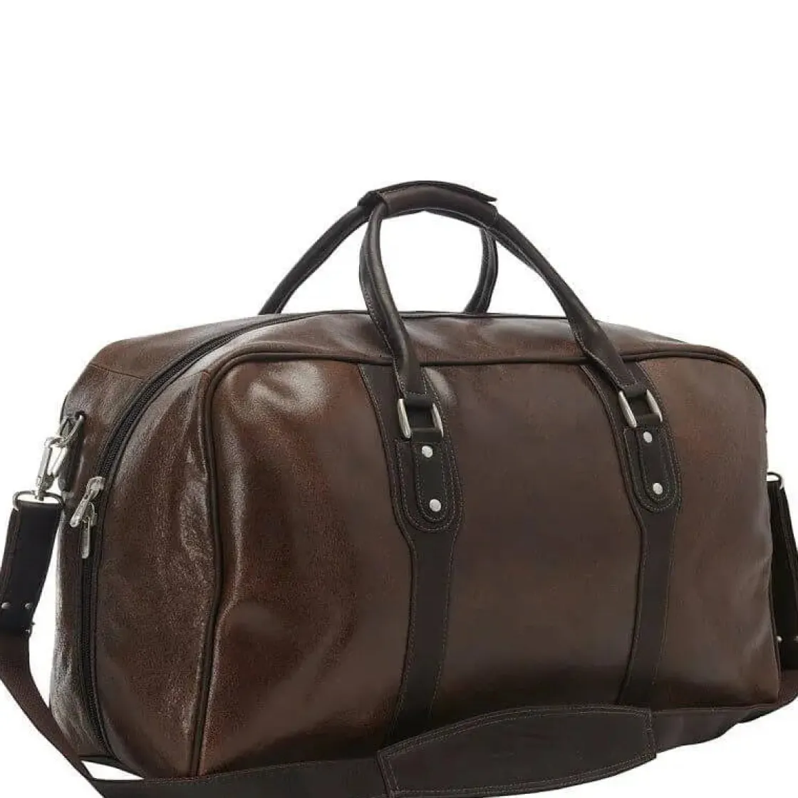 Fashion Piel Leather Piel Vintage Leather Weekender Duffel Brown