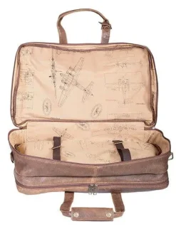 Clearance Scully Aerosquadron 2 Zip Carry On Duffel Antique Brown