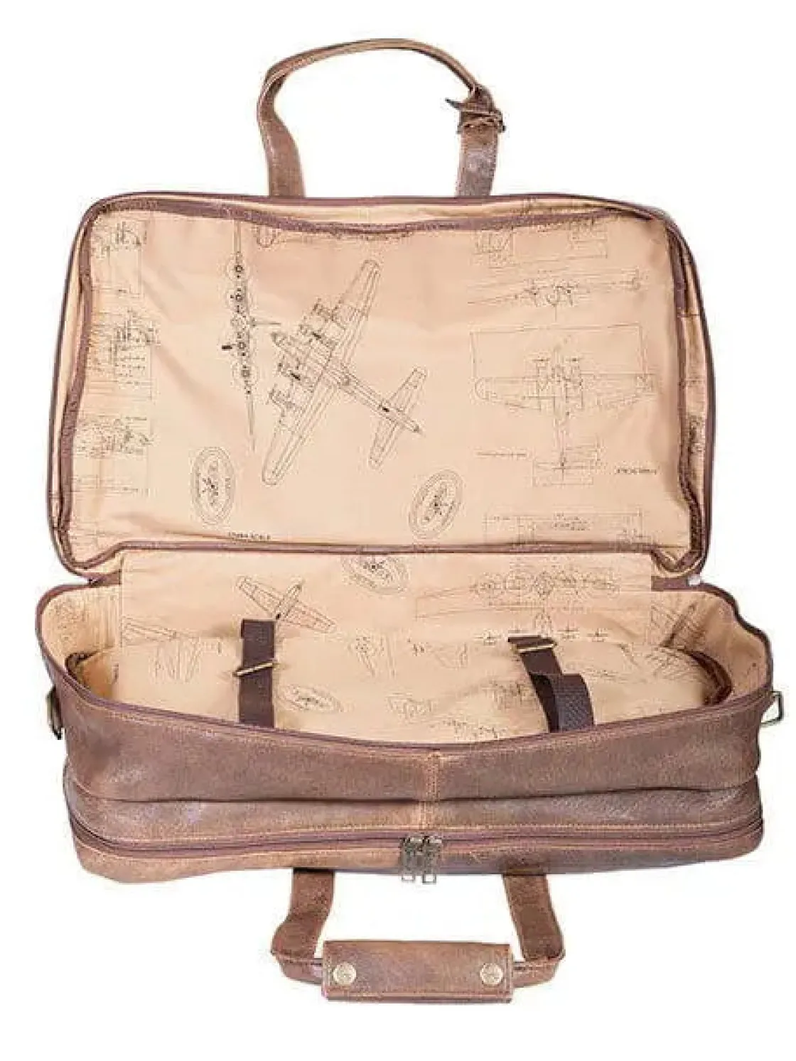 Clearance Scully Aerosquadron 2 Zip Carry On Duffel Antique Brown