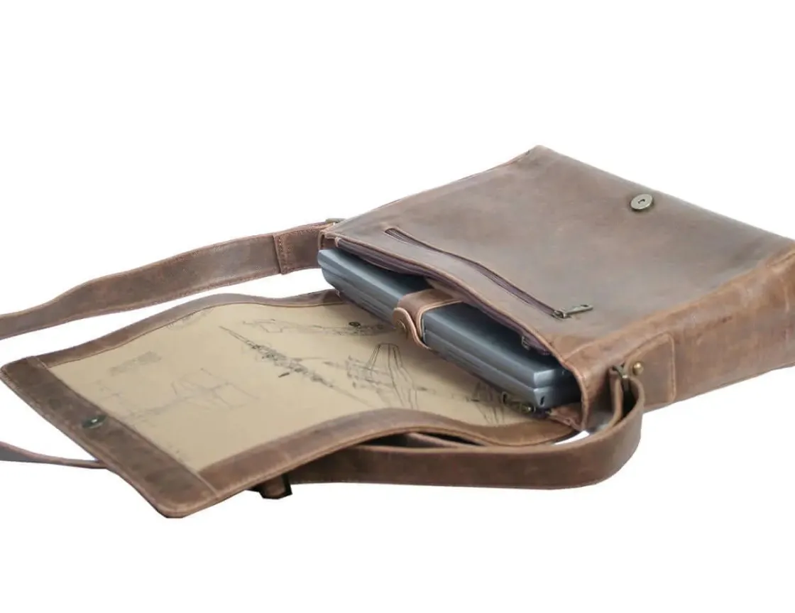 Online Scully Aerosquadron Laptop Messenger Antique Brown